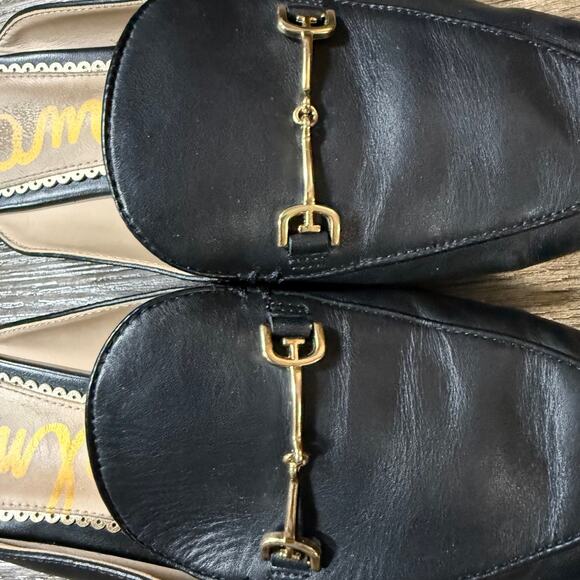 SAM EDELMAN Linnie Black Horse Bit Loafer Mule Slide 7M - Picture 4 of 11